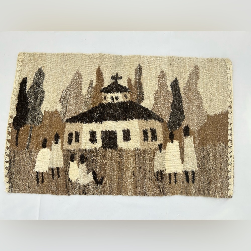 VTG Pictorial wool Handmade Rug - Picture 2 of 7